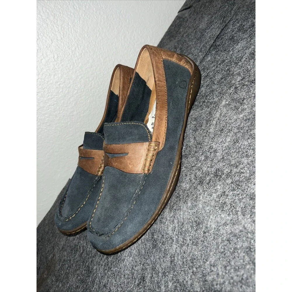Born Blue Suede Leather Men's Loafers Size 9 NWT